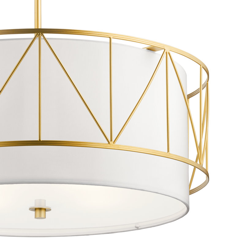 Birkleigh 4 - Light Dimmable Drum Chandelier, Classic Gold