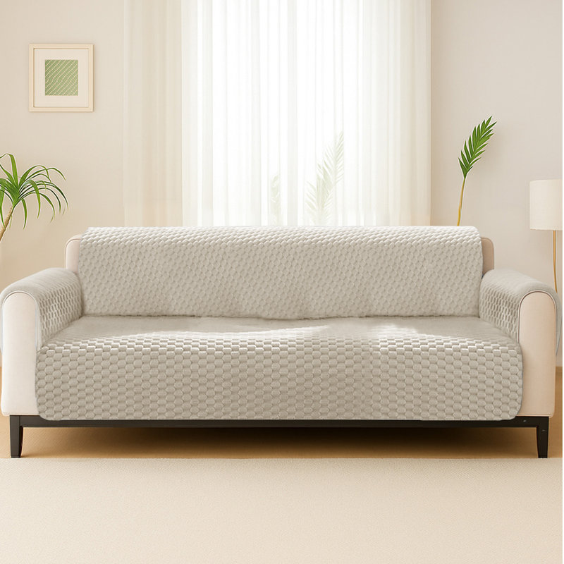 Luxury Chunky Popcorn Thermal Sofa Protector, 3 Seater, Beige