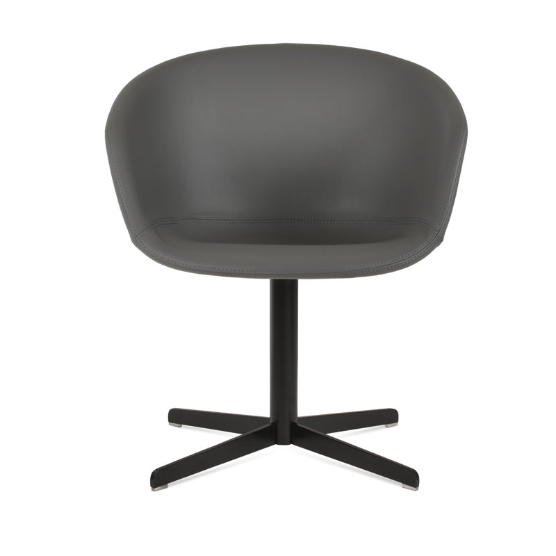 Chaise de salle à manger Tribeca, Similicuir gris, Noir, noir, noir, noir