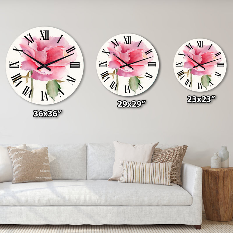 Horloge murale traditionnelle rose vif, Petit