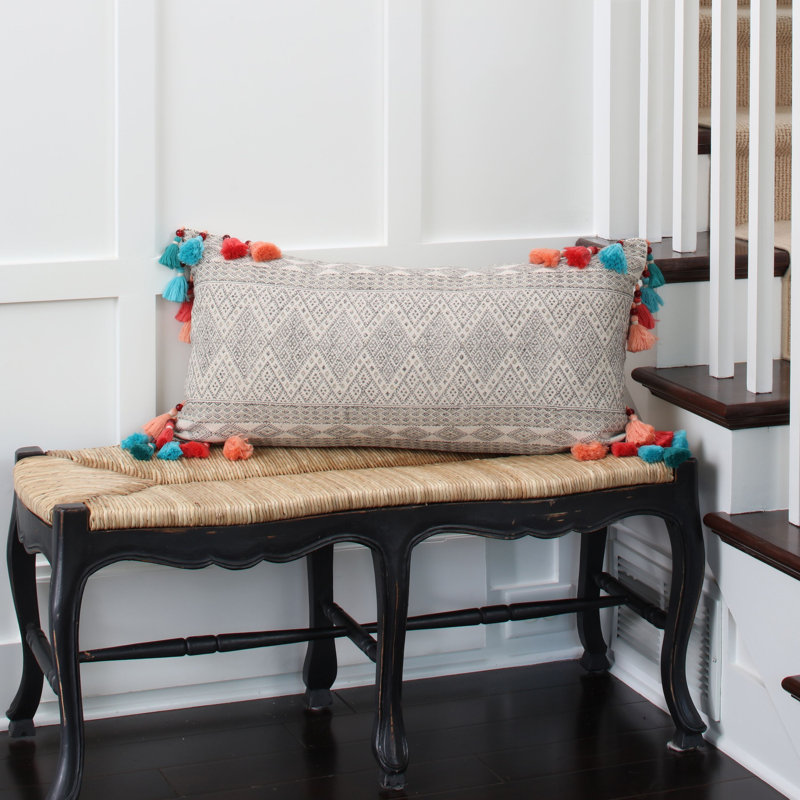 Marrakech Embroidered Cotton Throw Pillow