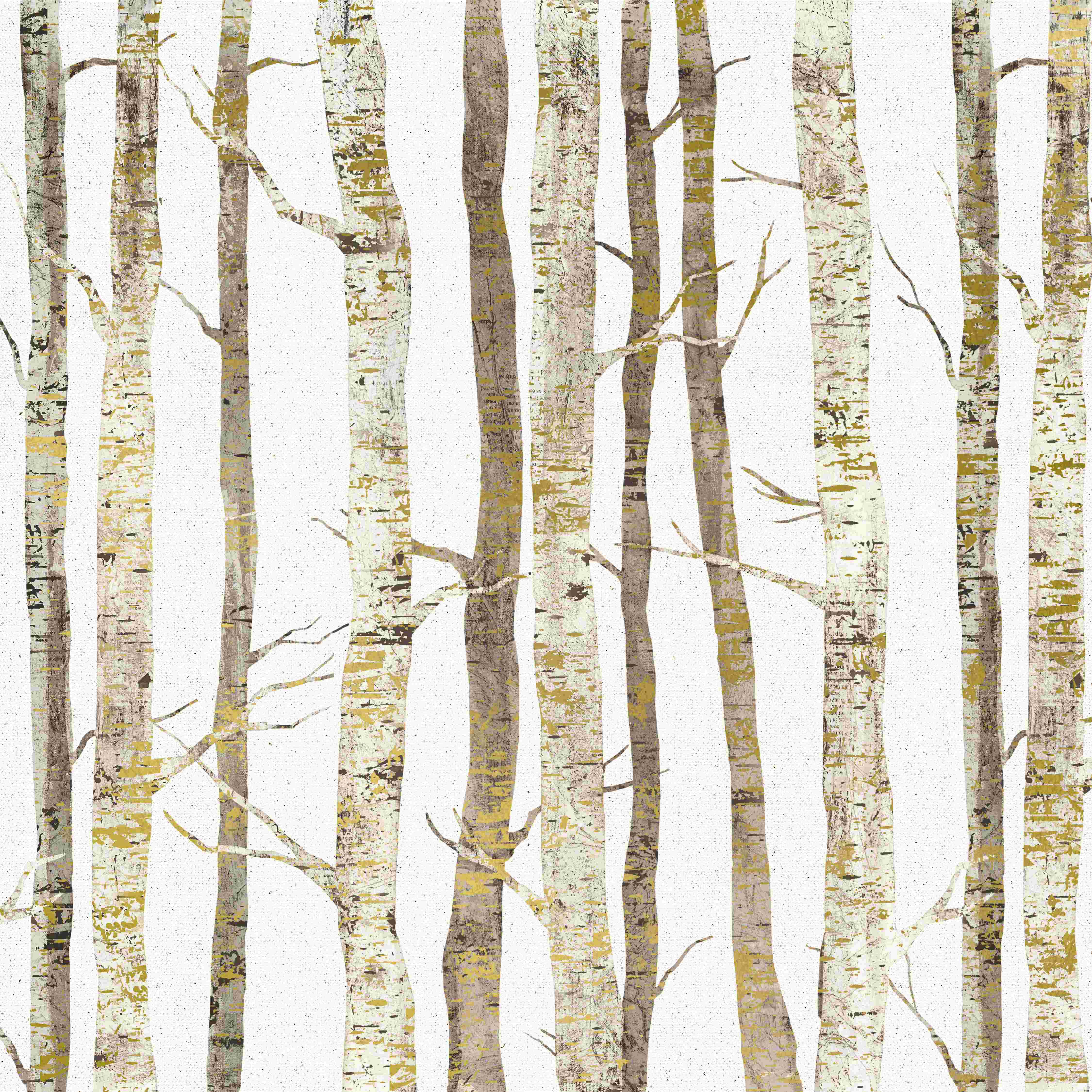Millwood Pines Gold White Birches 2 - Wrapped Canvas Print | Wayfair