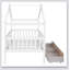 Lit de maison en bois avec deux tiroirs, toit en ciel fantaisiste pour enfants, fabrication en bois de pin robuste et rangement spacieux-129431818
