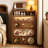 Mid‑Century Modern Solid Wood Flip‑Top Vanity Table with Vanity Stool