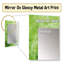 Vert vert sauge spirales - formes abstraites miroir unique, grand miroir mural vert, art imprimé en métal-988730965