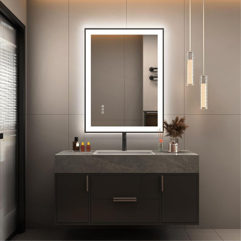 Miroir de salle de bain DEL, 28 po x 20 po