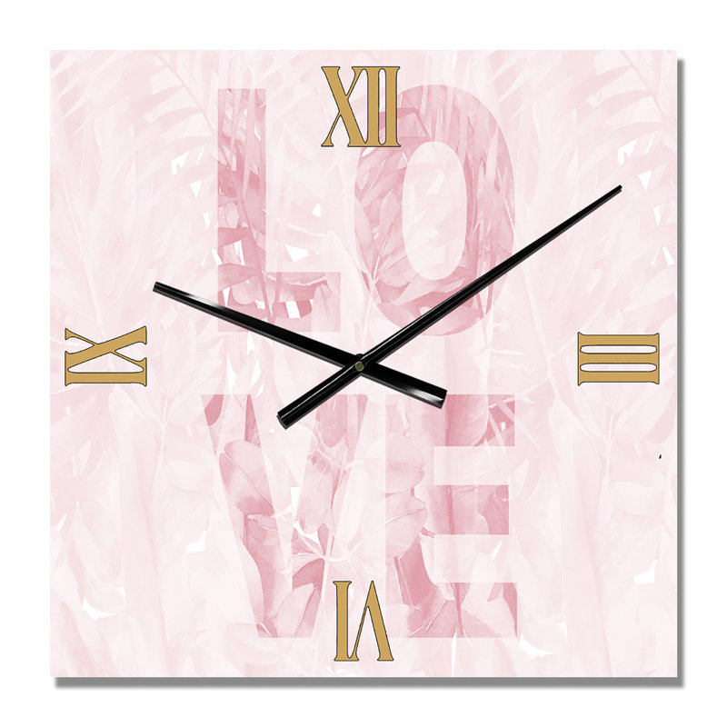 Horloge murale rose pastel Love - Shabby Elegance, Grand