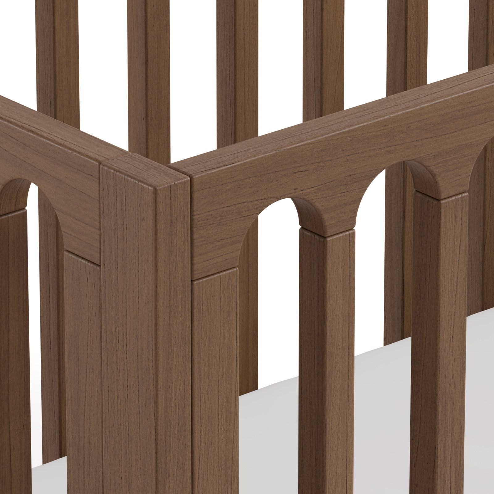 Sicily Pine 3-in-1 Convertible Crib, Hazelnut, Crib + Mattress