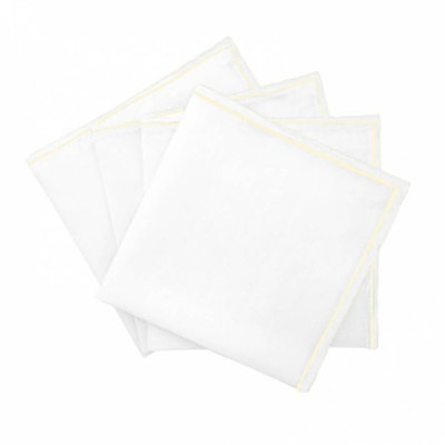 Single Embroidery Border Cotton Napkins (Set Of 4)