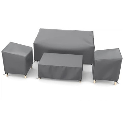 4-Piece Outdoor Waterproof Patio Furniture Covers – Heavy Duty Grey