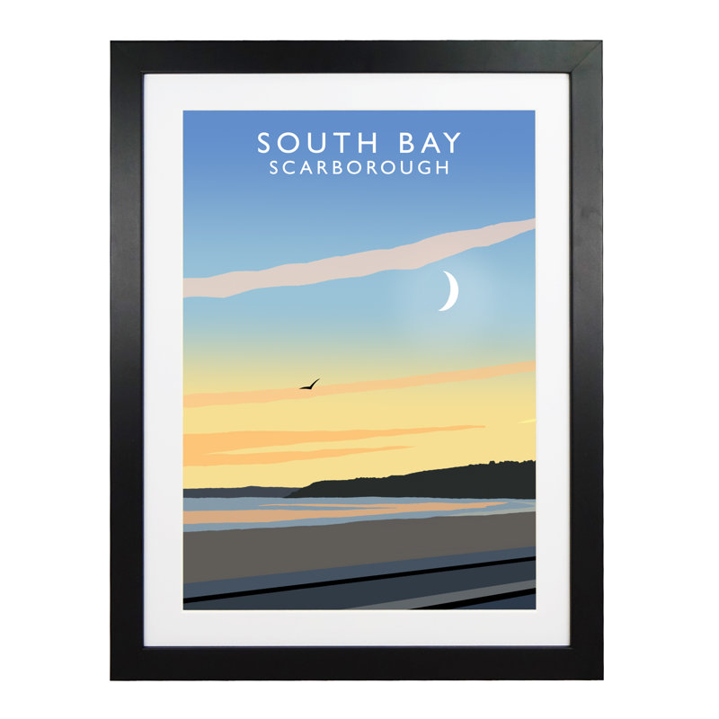 'South Bay Scarborough' by Richard O'Neil - Print, Black Wood Frame, 54 cm H x 44 cm W x 2.2 cm D