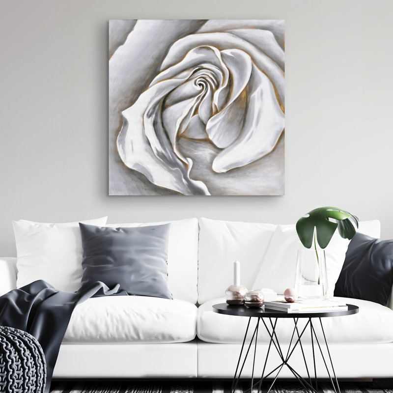 rose delicate - 32"x32" art on canvas