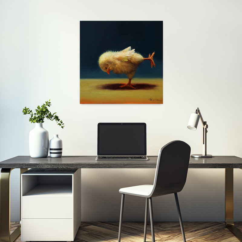 Art urbain contemporain oiseau de yoga, H 18 po x l 18 po