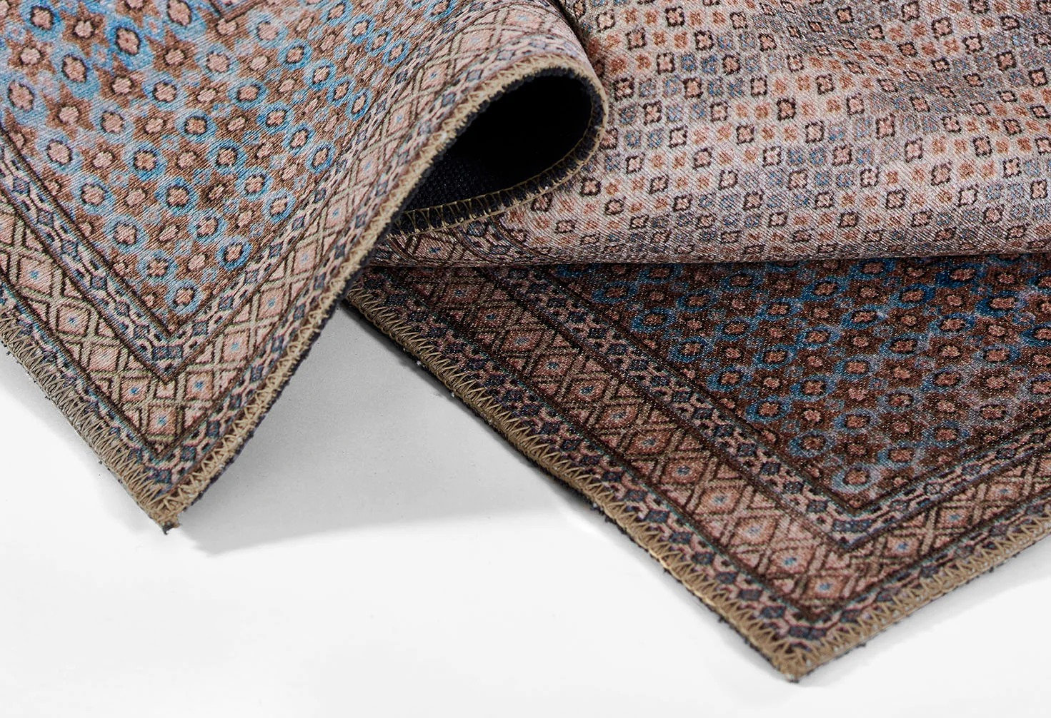 Favager Blue Light Brown Oriental Rug, Runner 2'3" x 7'6"
