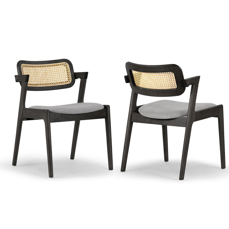 Kikuo 17.5'' H Upholstered Side Chair, Black Wash