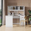 Bureau d'ordinateur à domicile avec huche, finition blanc antique