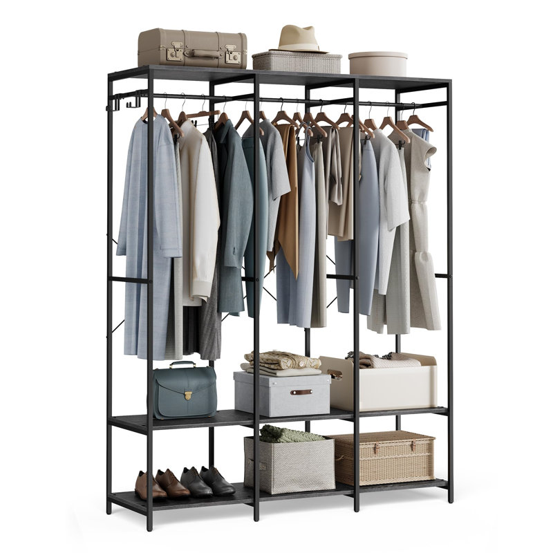 Ellender 141cm Clothing Rack, Ebony Black