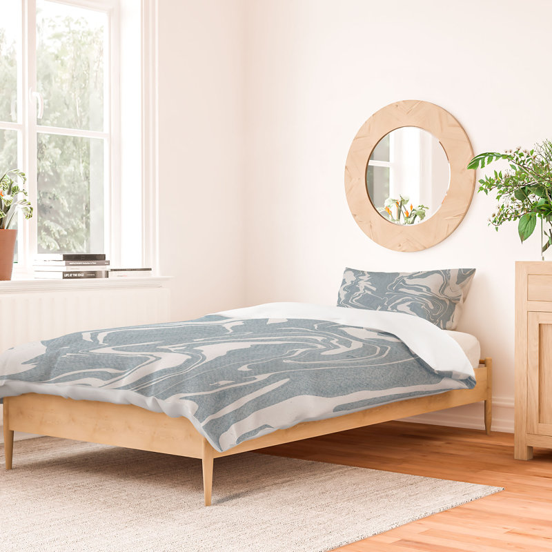 Ensemble de housse de couette Emanuela Carratoni, Housse de couette simple + 1 taie décorative, Bleu