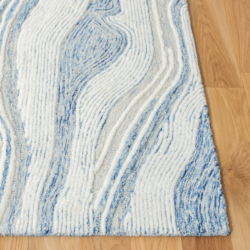 Krish Hand Tufted New Zealand Wool Abstract Rug, Rectangle 2' x 3'