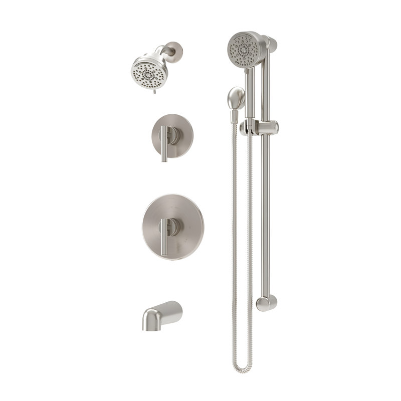 Ensemble de garniture de système de baignoire et douche Dia HydroMersion, Nickel satiné