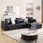Upholstered Leather L-Shaped Modular Sofa-1080033139