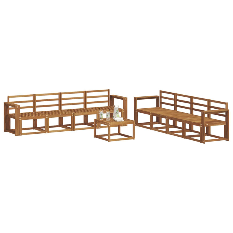  Outdoor Sofa Set 9 Pcs Solid Acacia Wood Garden Terrace Seating Modern