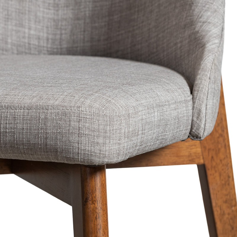 Chaises de salle à manger rembourrées Modern, 6, Noyer, Gris clair