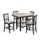 Ensemble de salle à manger à hauteur de comptoir L 40 po x l 40 po x H 36 po Mousse, mélamine, bois d'hévéa, bois massif, panneau de fibres à densité moyenne 5 pièces noir antique, gris antique Le design carré surélevé crée un espace de rassemblement décontracté.