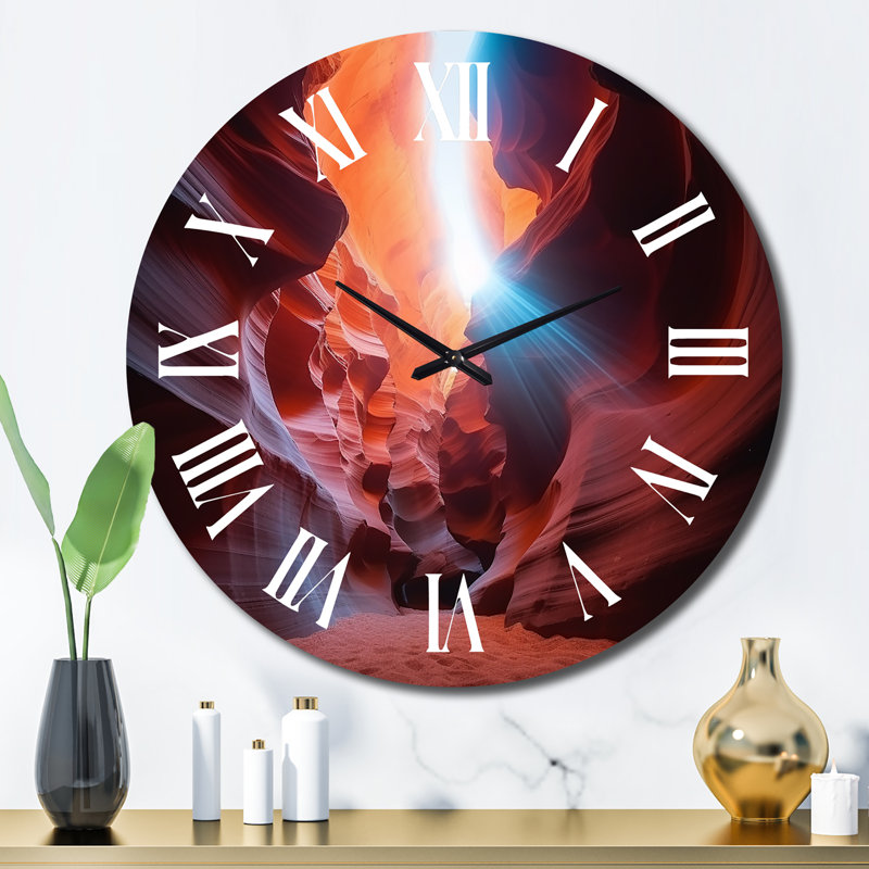 Horloge ronde en métal Magical Lower Canyon III - Canyon & Desert, Grand