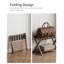 Porte-bagages, ensemble de 2, support pliable en bambou avec tablette de rangement pour chambre d'amis, chambre à coucher, hôtel, robuste (noyer)