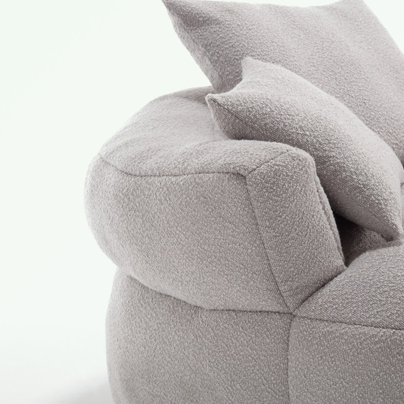Canapé simple en chenille avec coussins, Grey