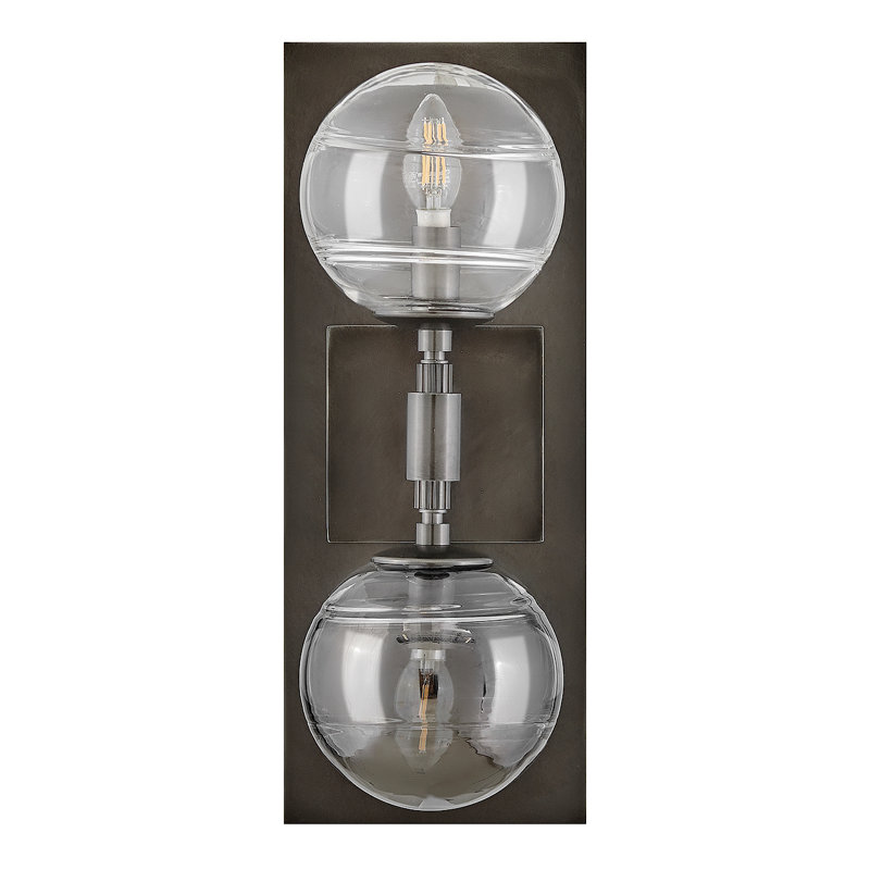 Oberon 18" Two-Light LED Globe Wall Sconce, Black Oxide