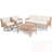4 Pieces Patio Furniture Set with Swivel Chairs-1736583912