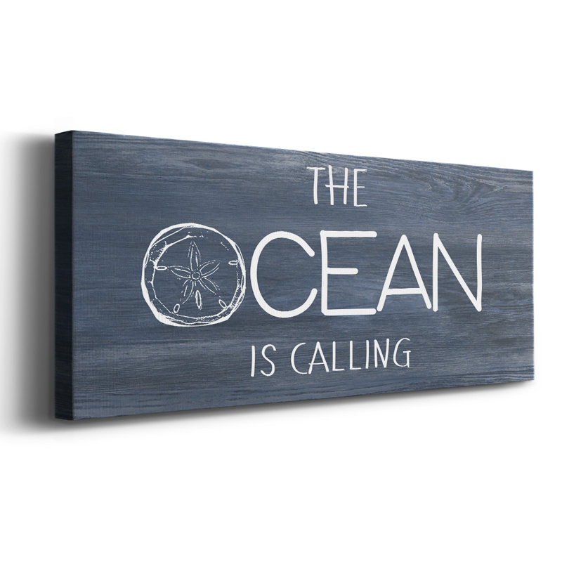 «Ocean Calling On Canvas», art textuel, H 20 po x l 50 po x P 1,5 po