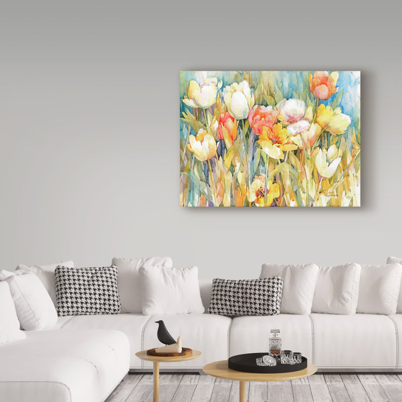 «Tulip Team» par Mattox, reproduction d'art sur toile tendue, H 35 po x l 47 po x P 2 po