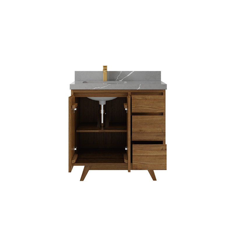 Ensemble de meuble-lavabo simple 36 po Kristynn, Gris