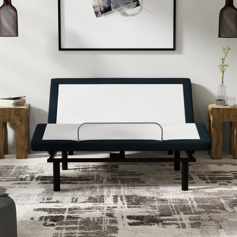 King Bed Base With Zero & Wireless Remote Massages Base: Massages, Charging, White