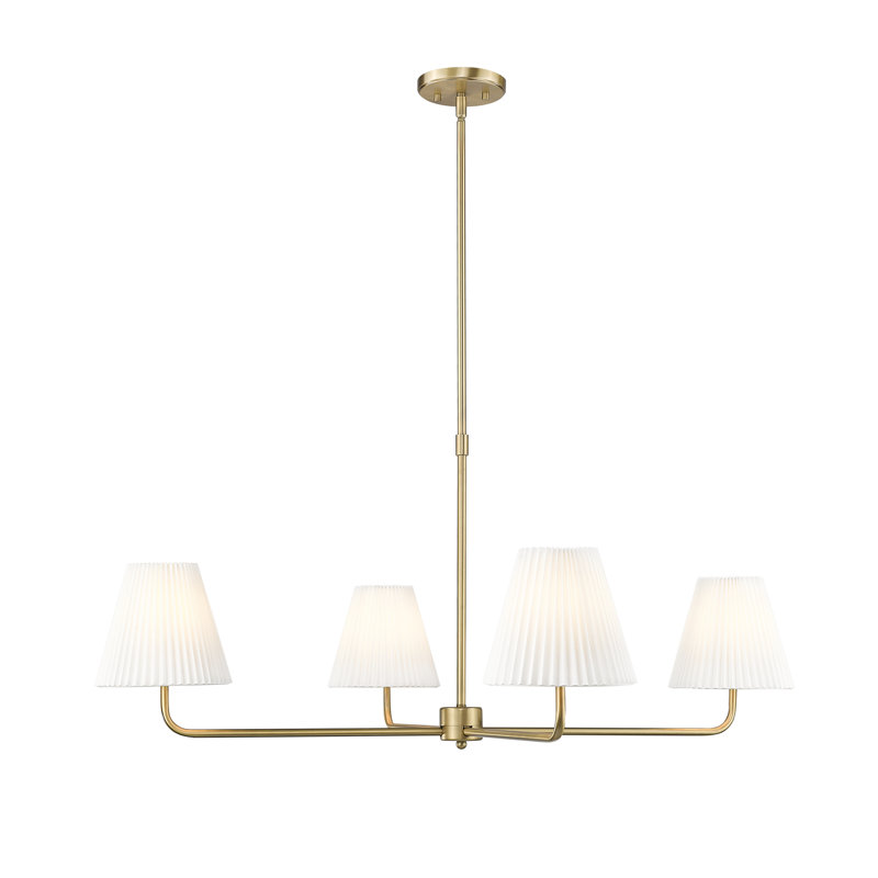 Ami 40" Wide 4-Light Chandelier - Matte Black, Vintage Brass, 4