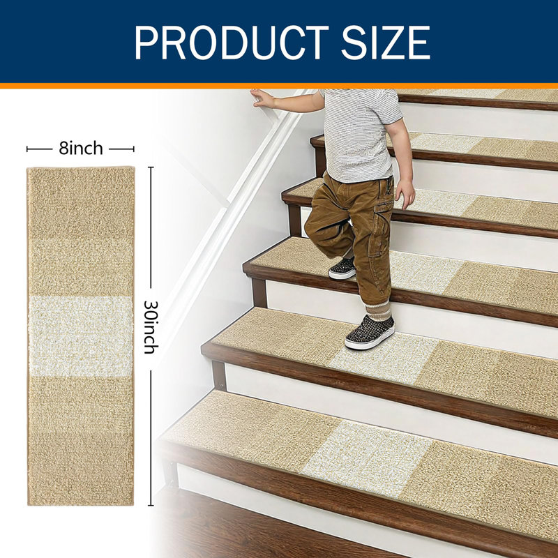 Tapis d'escalier antidérapants 15PCS, Beige