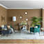 3 miroirs muraux avec cadre doré et style abstrait pour la maison et le bureau