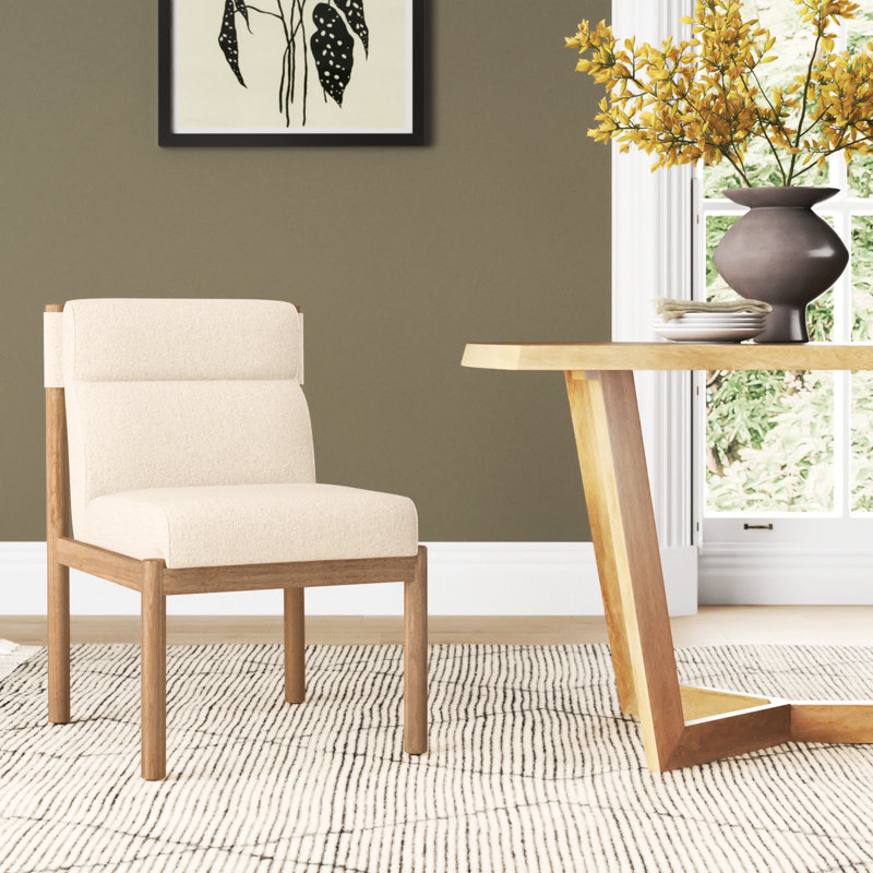 Arbella 20'' H Upholstered Side Chair, Ivory Polyester Blend