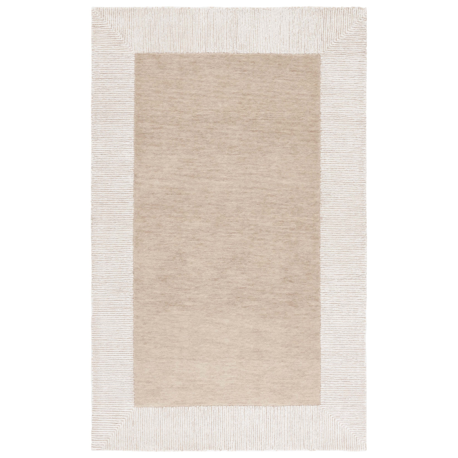 Pine 302 Hand Tufted Wool Pile Geometric Rug, Rectangle 5' x 8'