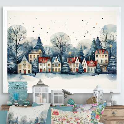 «Christmas Village In Winter I - Winter Landscape», art mural