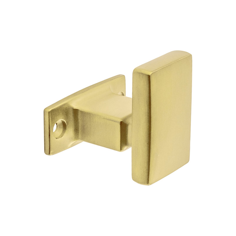 Cambridge Collection Hook - 2-1/8" x 1-5/16 "  Brushed Golden Brass - Transitional Entryway Hook for Coats, Hats & Bags