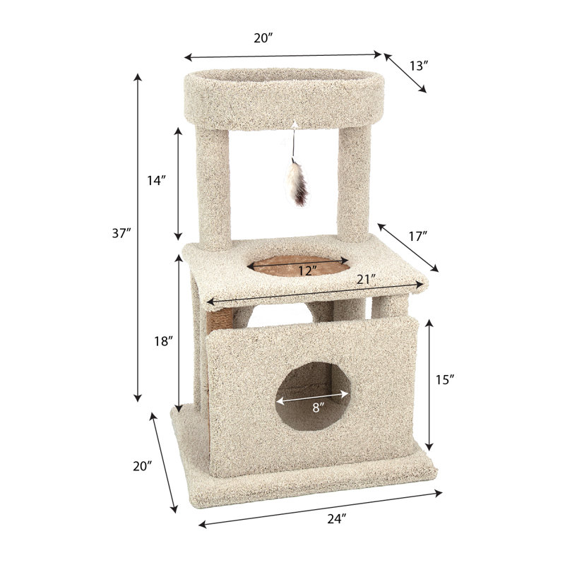 37'' H Kitty-Quick Cat Tree, Beige