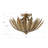 15" 3-Light Antique Gold Leaf Semi-Flush Mount Ceiling Light