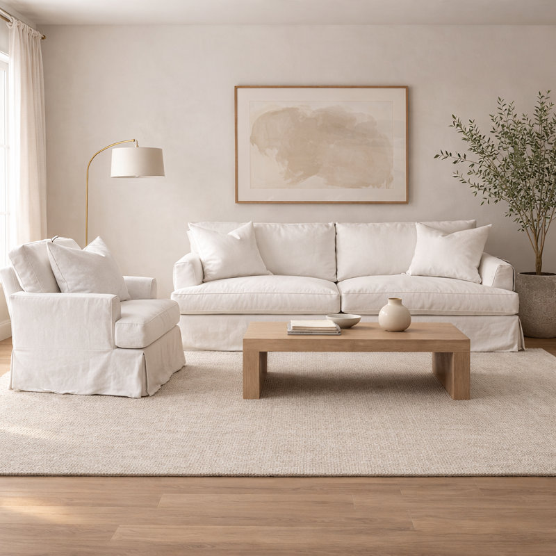 Chaise et demi Lucia, Écru macc