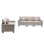 Ensemble de salon en tissu 95,5 "beige avec ensemble de coussins de siège confortables et interchangeables