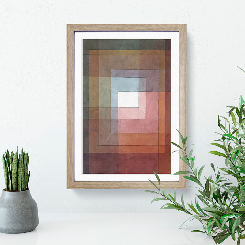 Watercolour Squares by Paul Klee - Picture Frame Painting, Oak, 48cm H x 36cm W x 2cm D