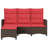  Reclining Patio Sofa With Cushions L-Shaped Brown Poly Rattan-894910578-894910579